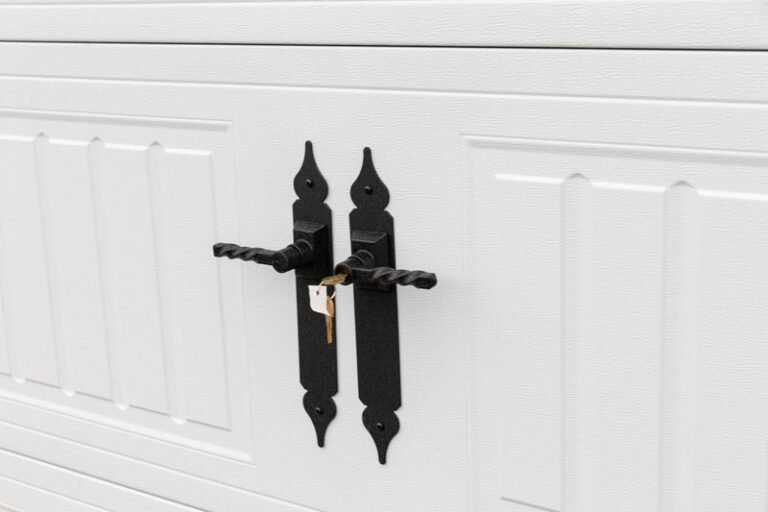 Black garage door hardware