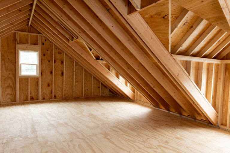 attic truss storage in Amish built garage