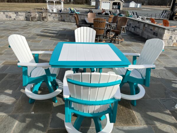 Aruba blue and white Amish crafted poly dining set for sale in Denton, MD