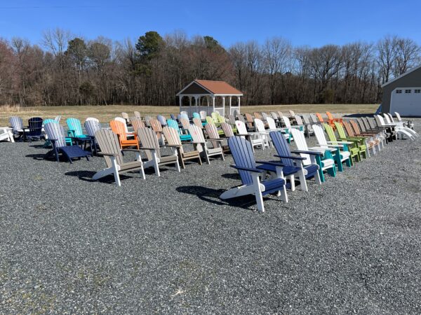 4 rows of Amish crafted poly Adirondack chairs for sale in Denton, MD