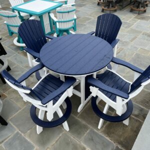 Blue and white poly dining furniture for sale in Denton, MD