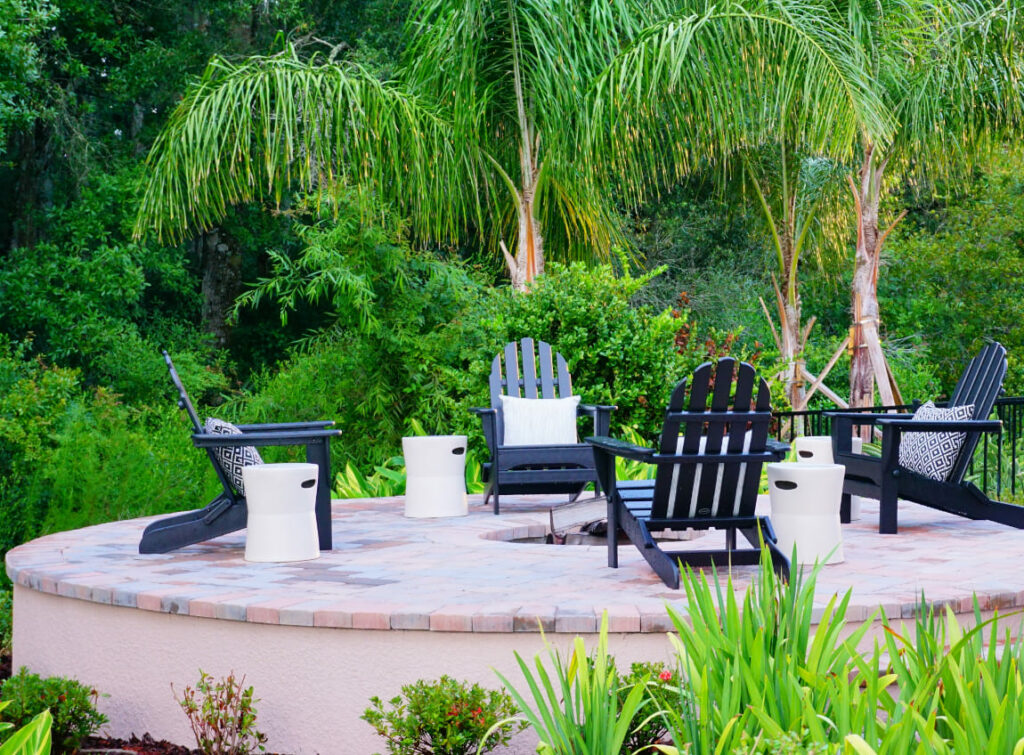 Black poly Adirondack chairs