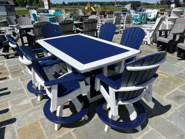 Blue and white Amish crafted poly dining set for sale in Denton, MD
