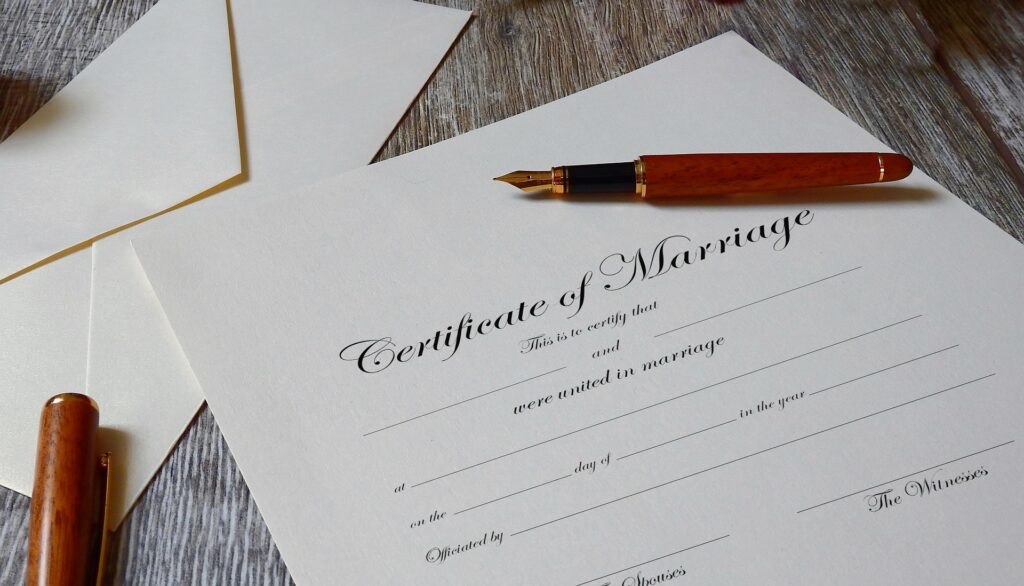 marriage certificate