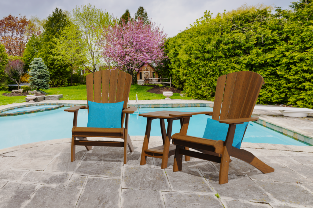 Adirondack chairs by the pool 