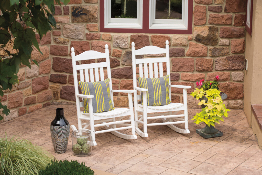 white poly rocking chairs
