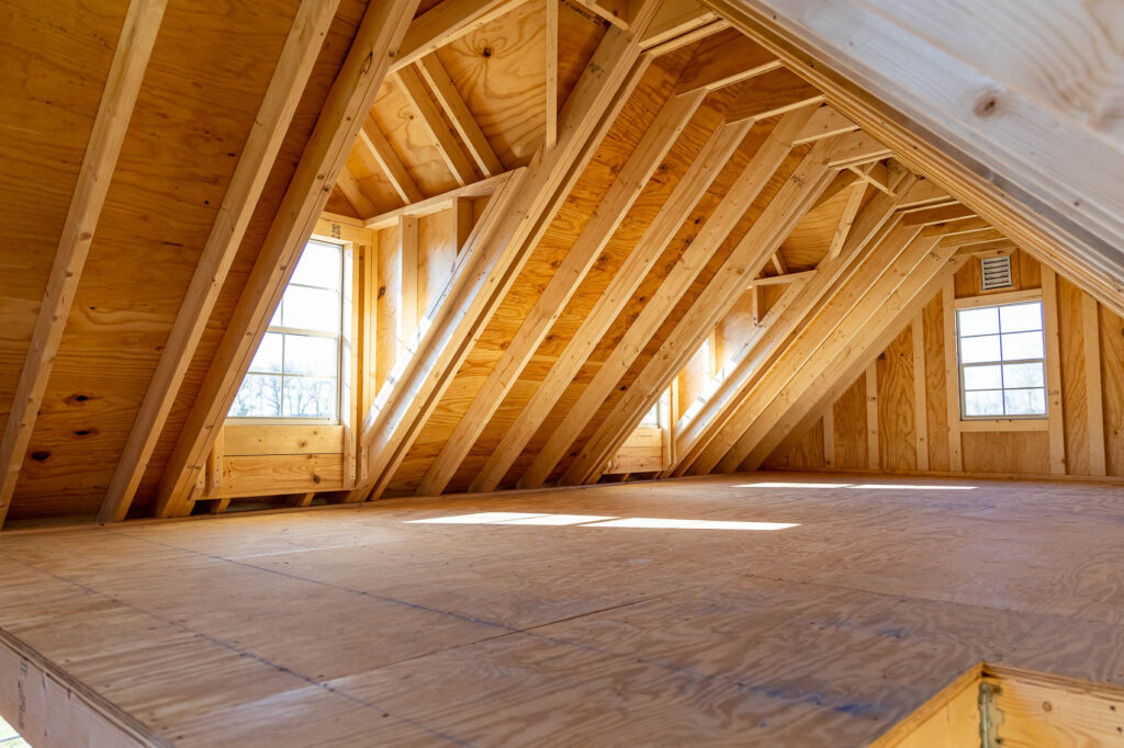 interior picture of second floor on chalet garage