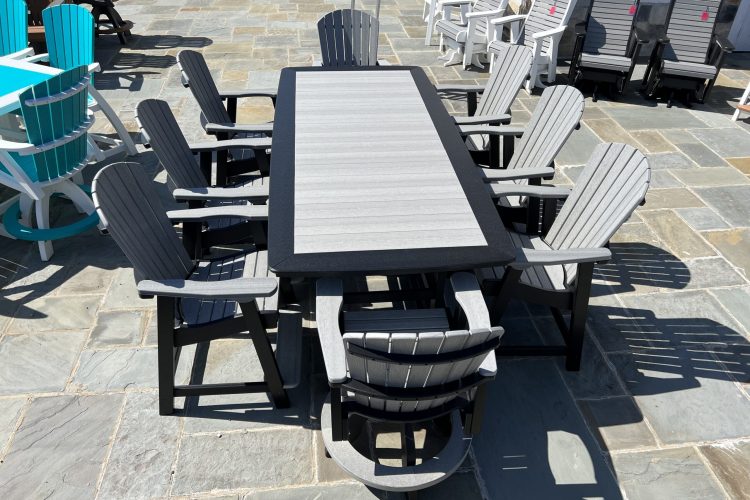 Gray and black Amish crafted poly dining set for sale in Denton, MD