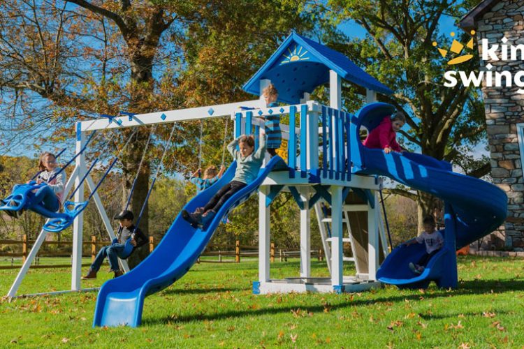 The Starboard Escape vinyl swing set by King Swings for sale in Denton, MD